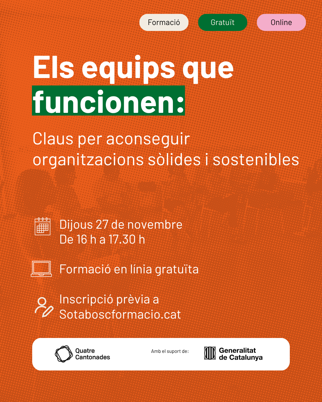 Cartell amb la informació bàsica de la formació